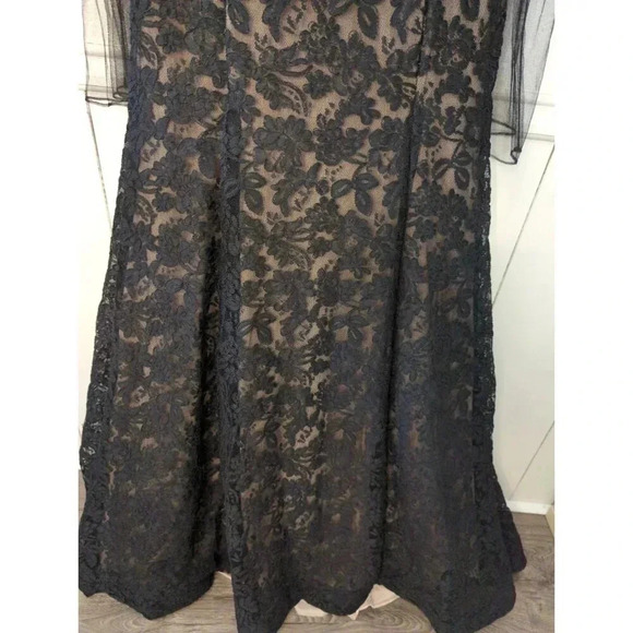 Royal Queen Collection Black Lace Overlay Trumpet Ball Gown 8 - Picture 4 of 9